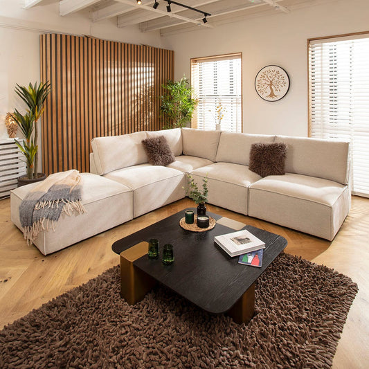 Rupert Modern 4 Seater Modular Corner Sofa Natural 276x285cm 20
