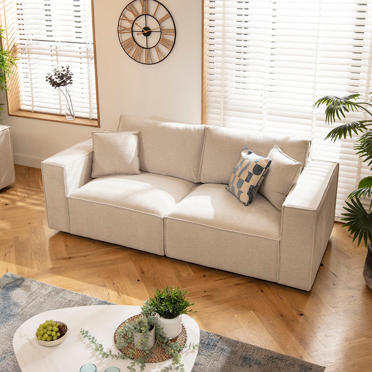 Rupert Small 2 Seater Sofa Natural 220x98cm 2S