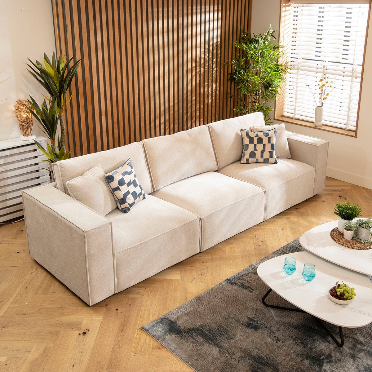Rupert Small 3 Seater Sofa Natural 309x98cm 1