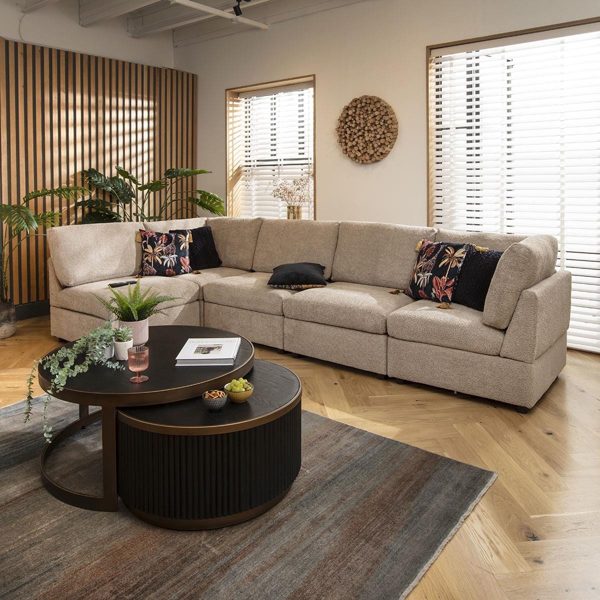 Sophie 6 Seater Corner Sofa Biscuit Beige Boucle 320x160cm 13R