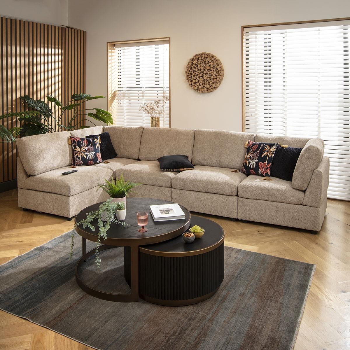 Sophie 6 Seater Corner Sofa Biscuit Beige Boucle 320x160cm 13R