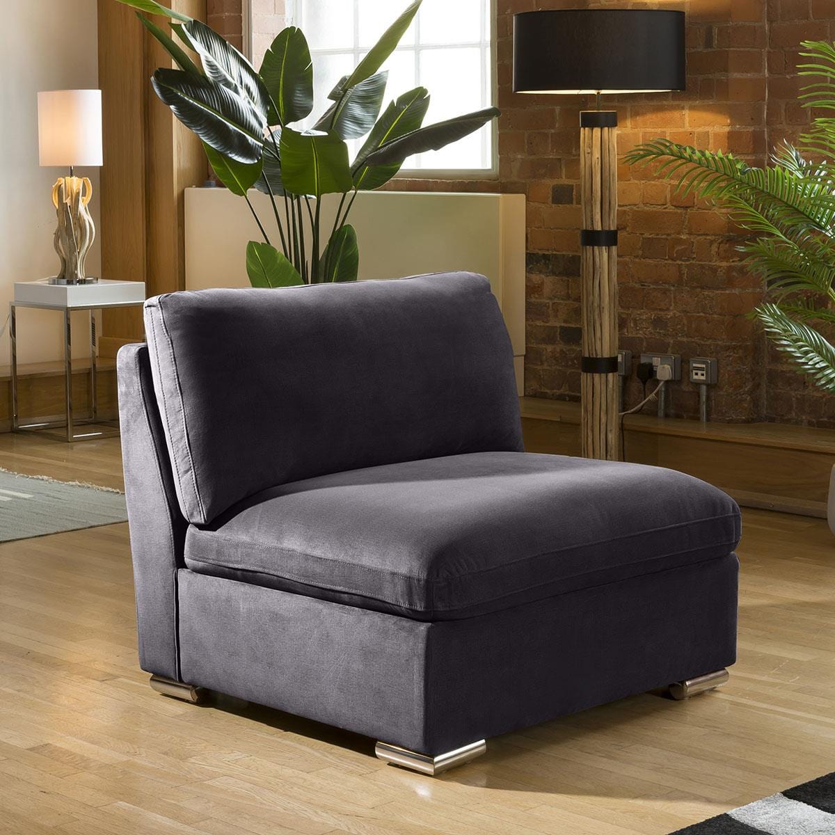 Stunning Modular Sofa Charlotte Range Middle Section Dark Grey Living Room / Sofas / In Stock Sofas Sheffield Discount Furniture