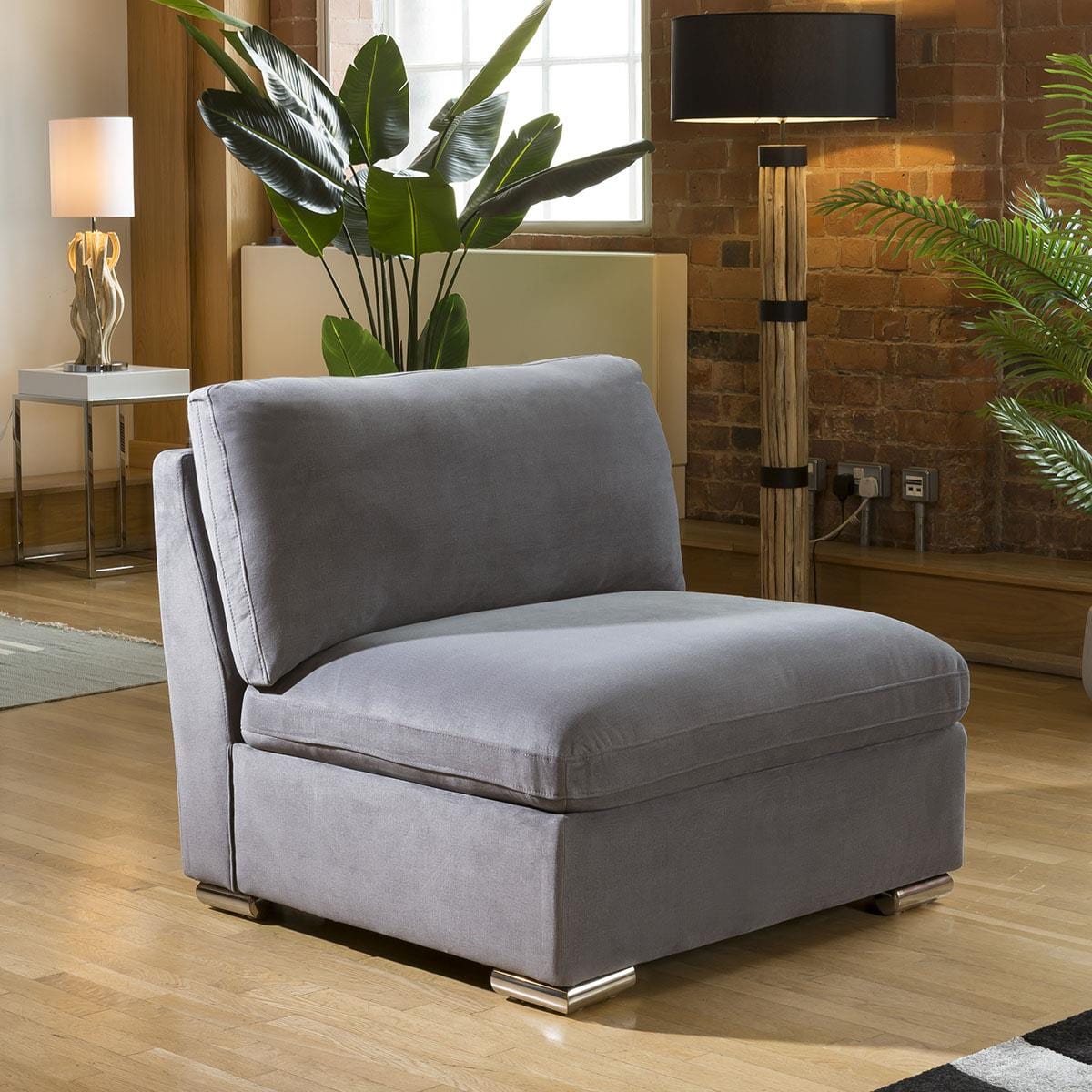 Stunning Modular Sofa Charlotte Range Middle Section Medium Grey Living Room / Sofas / In Stock Sofas Sheffield Discount Furniture