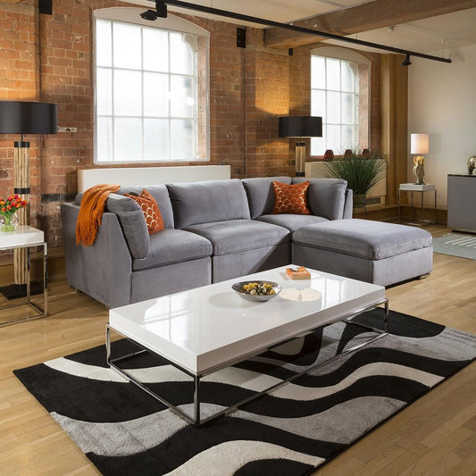 Super Comfy Charlotte Corner Sofa Medium Grey 4 Seater Open End 2R Living Room / Sofas / In Stock Sofas Sheffield Discount Furniture