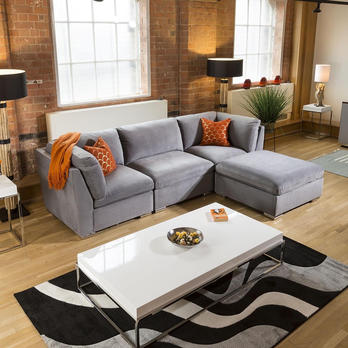 Super Comfy Charlotte Corner Sofa Medium Grey 4 Seater Open End 2R Living Room / Sofas / In Stock Sofas Sheffield Discount Furniture