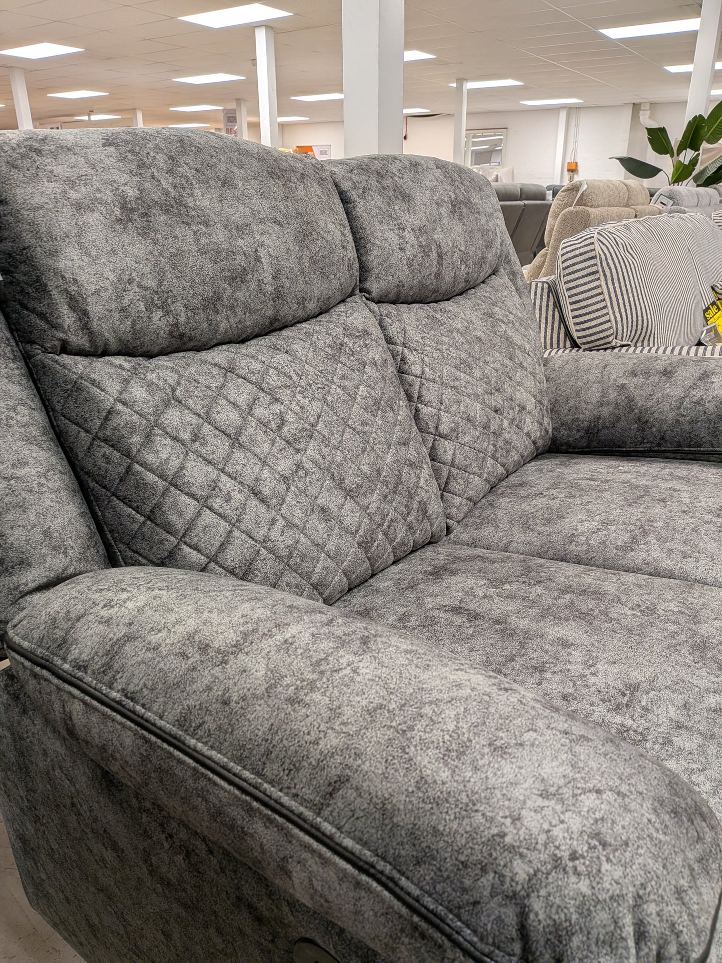 Normandy grey manual recliner sofa