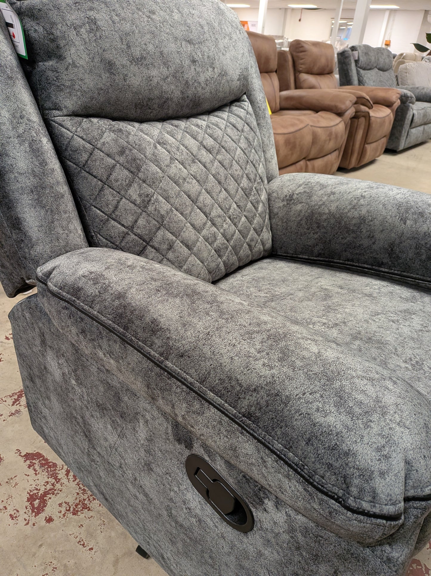 Normandy grey manual recliner sofa