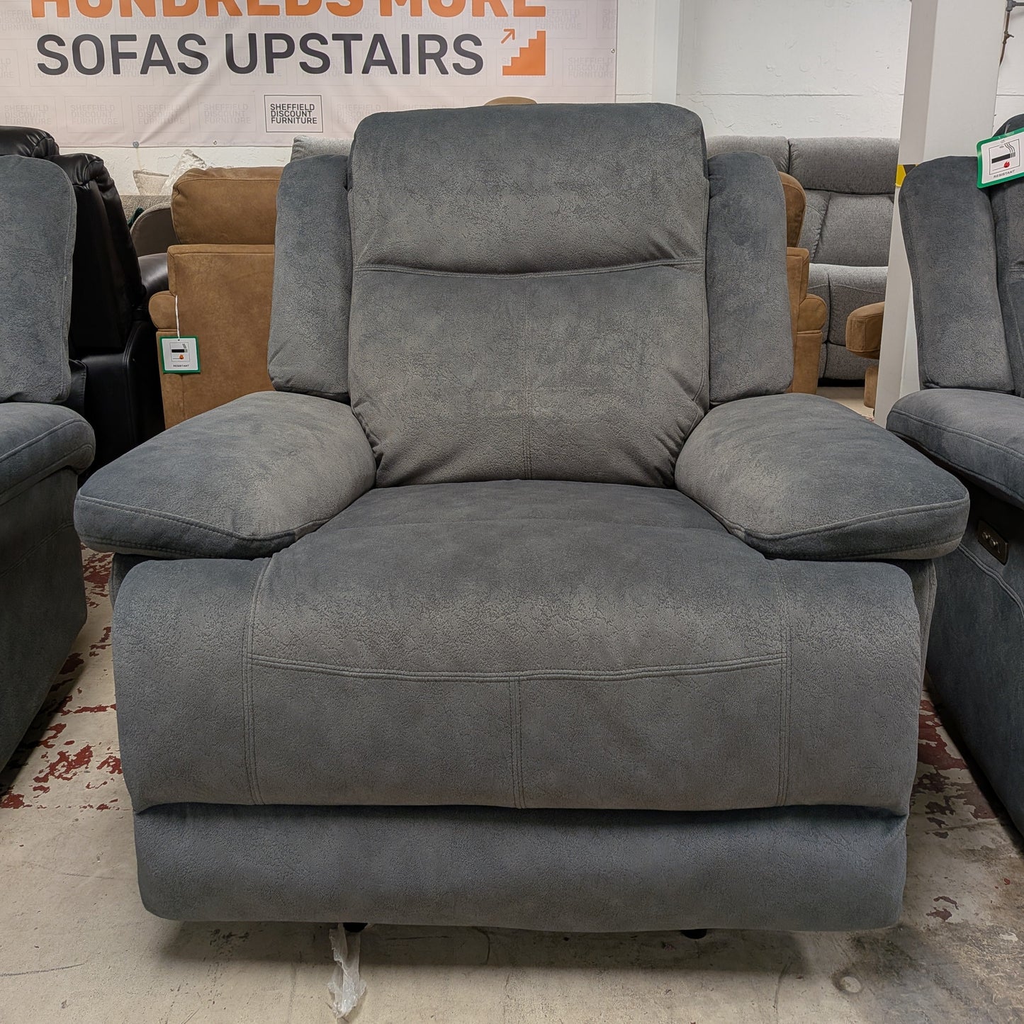 Rockport Grey Power Recliner Sofa
