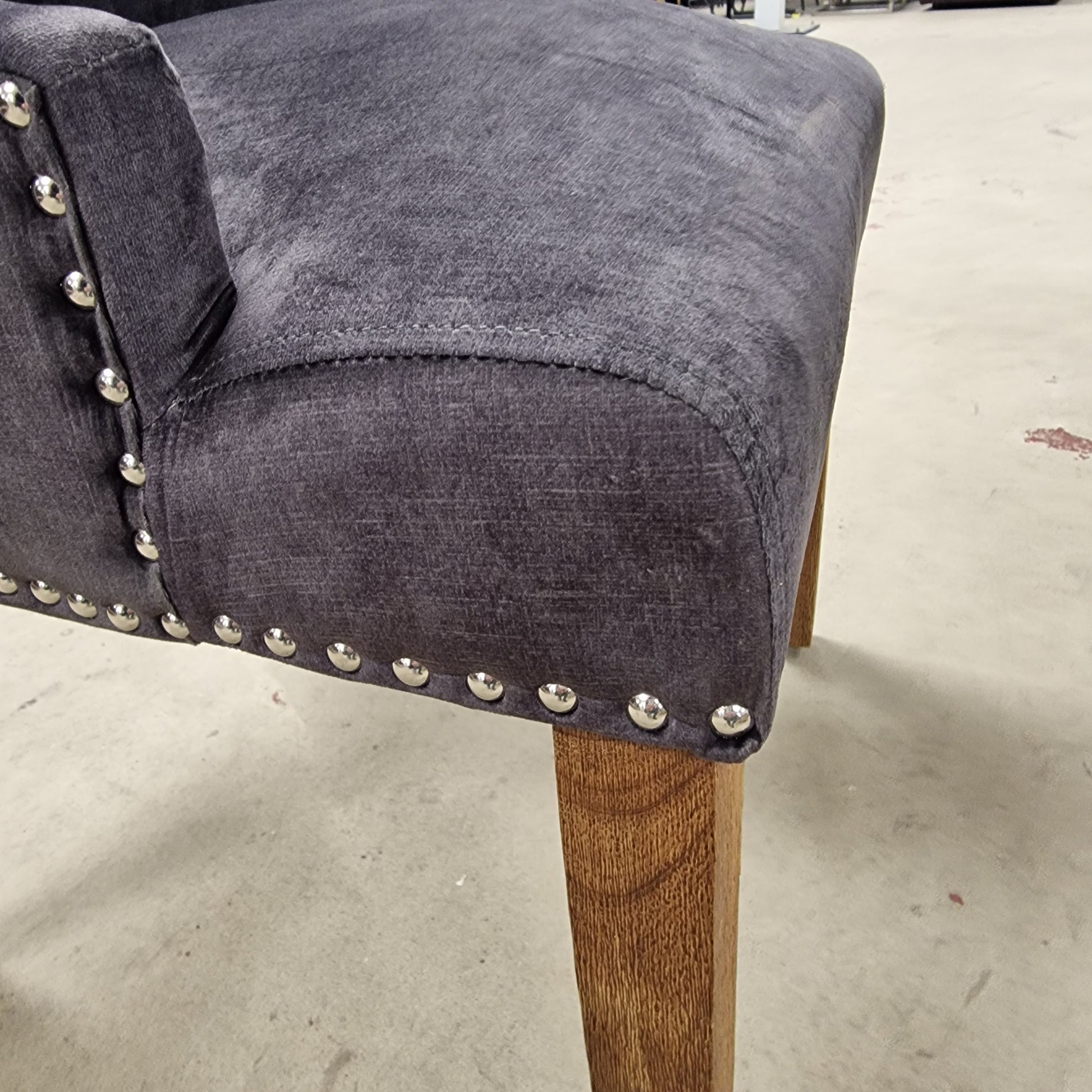 Largr Dining Chair Deep Padded Brushed Velvet Dining Chair Oak Legs Sheffield Discount Furniture