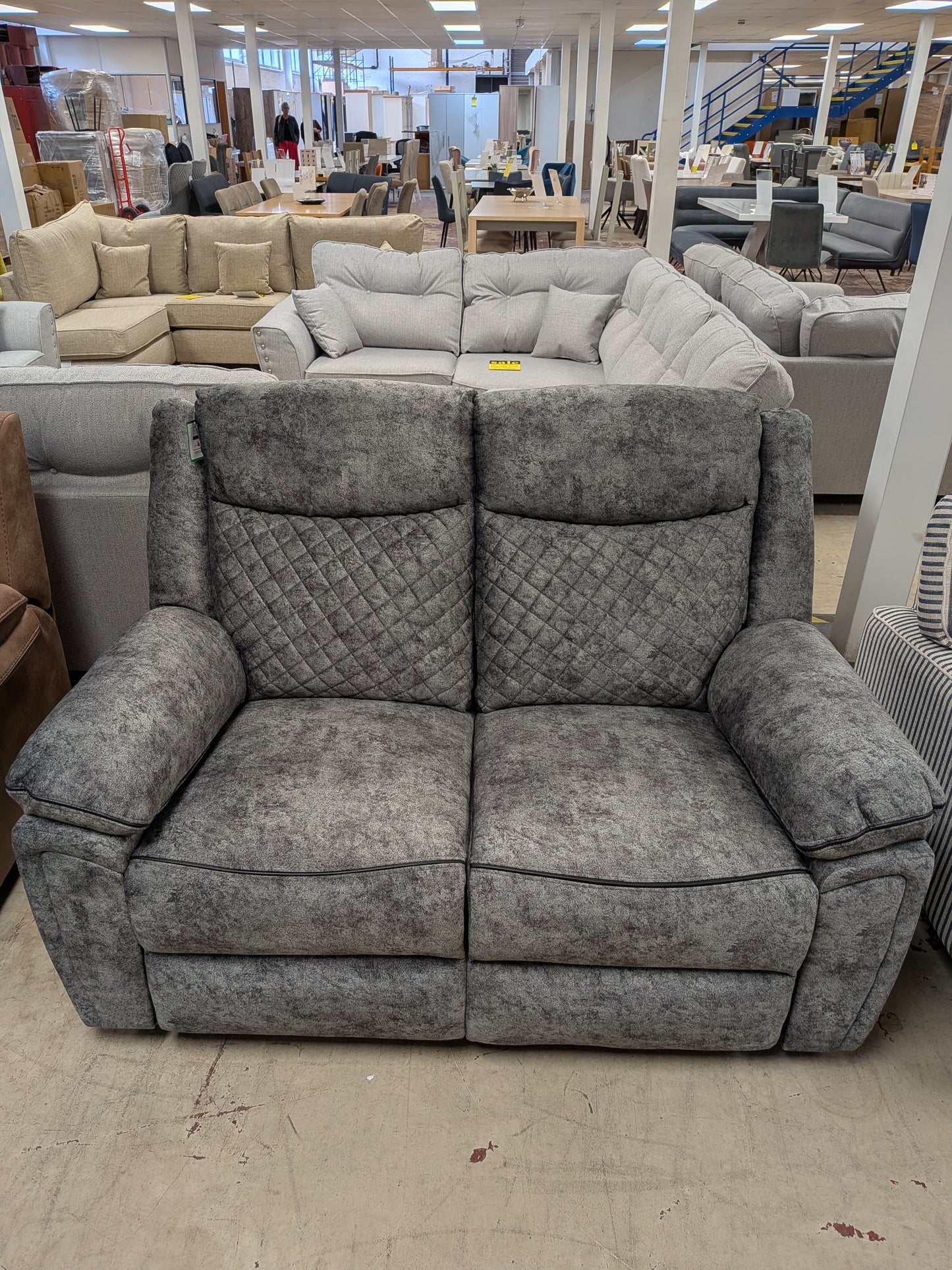 Normandy grey manual recliner sofa