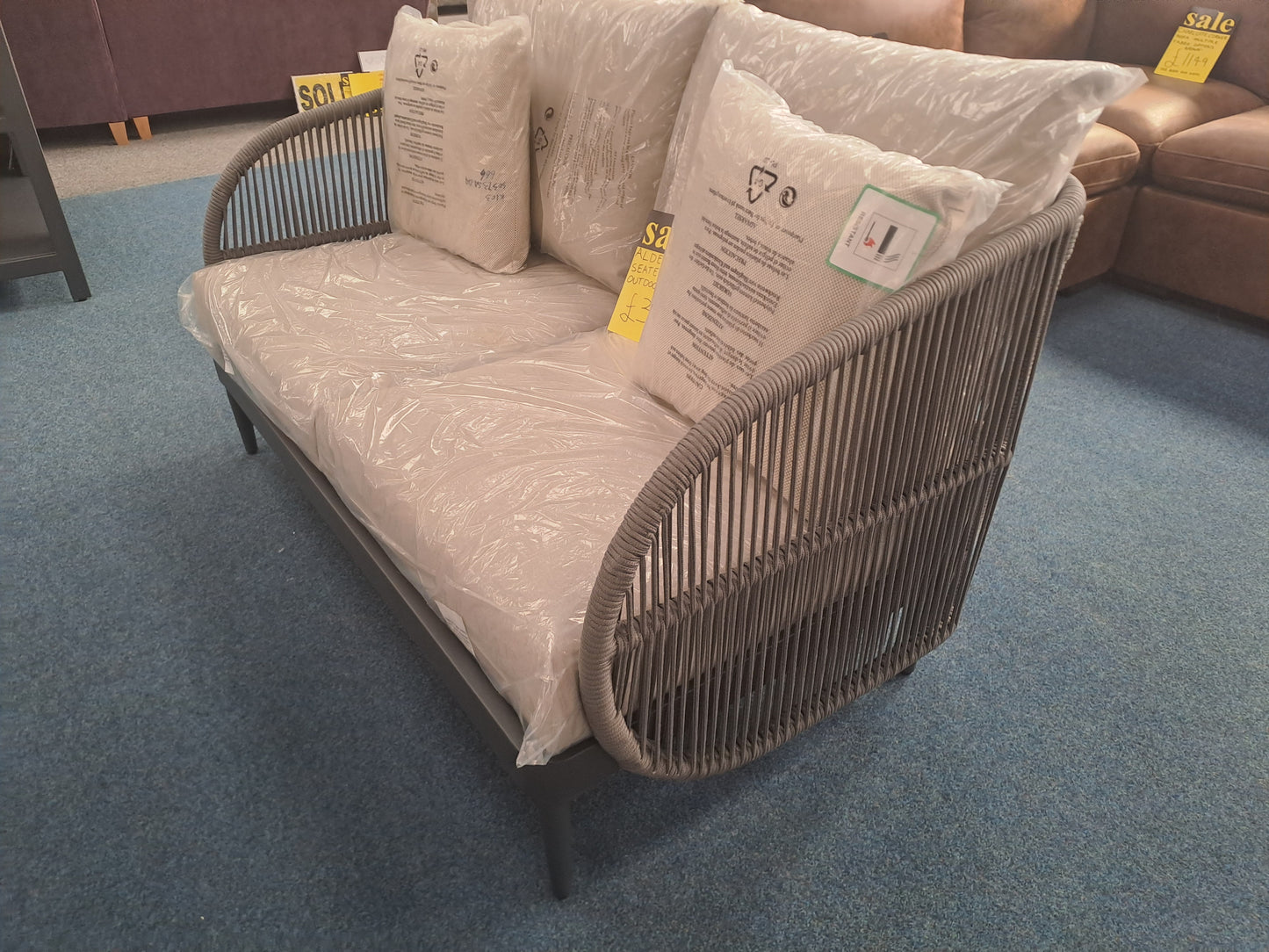 Aldar 2 seater outdoor rope aluminium sofa