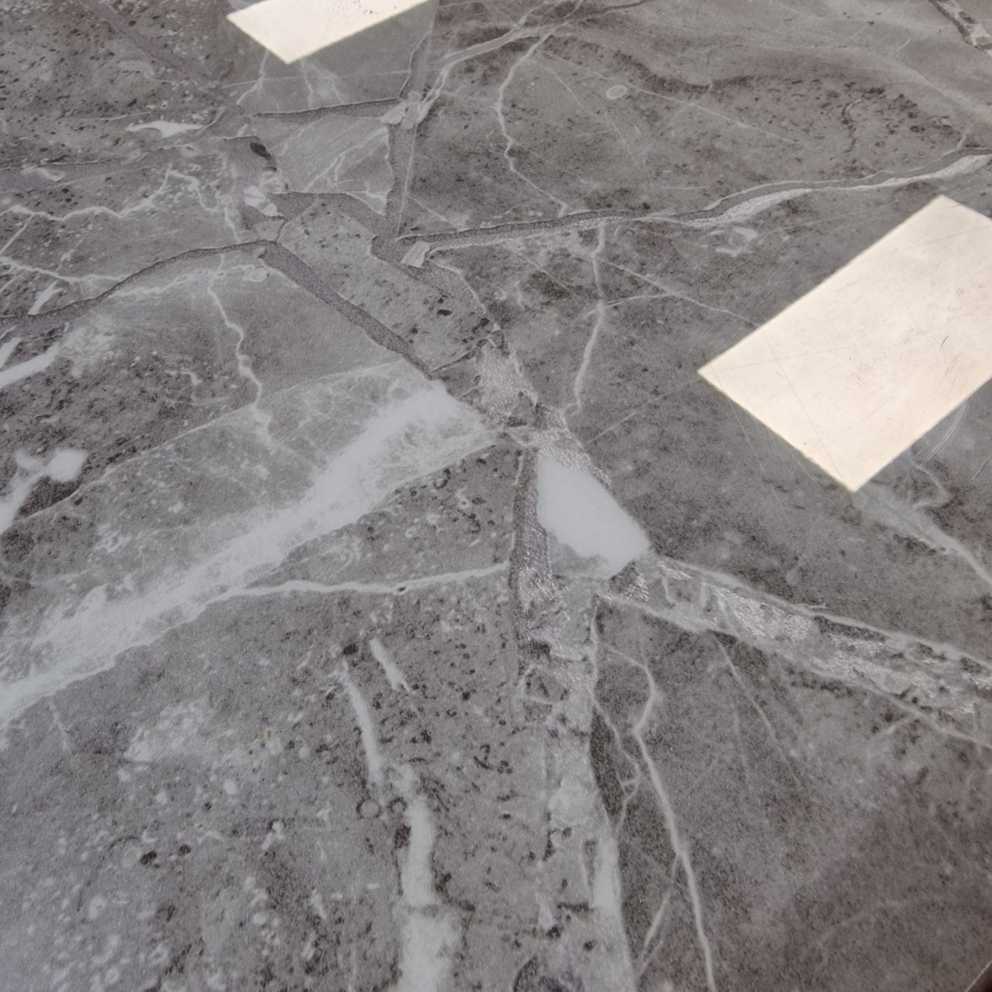 Chelsea White / Grey / Black Marble / Chrome Rectangular Dining Table Sheffield Discount Furniture