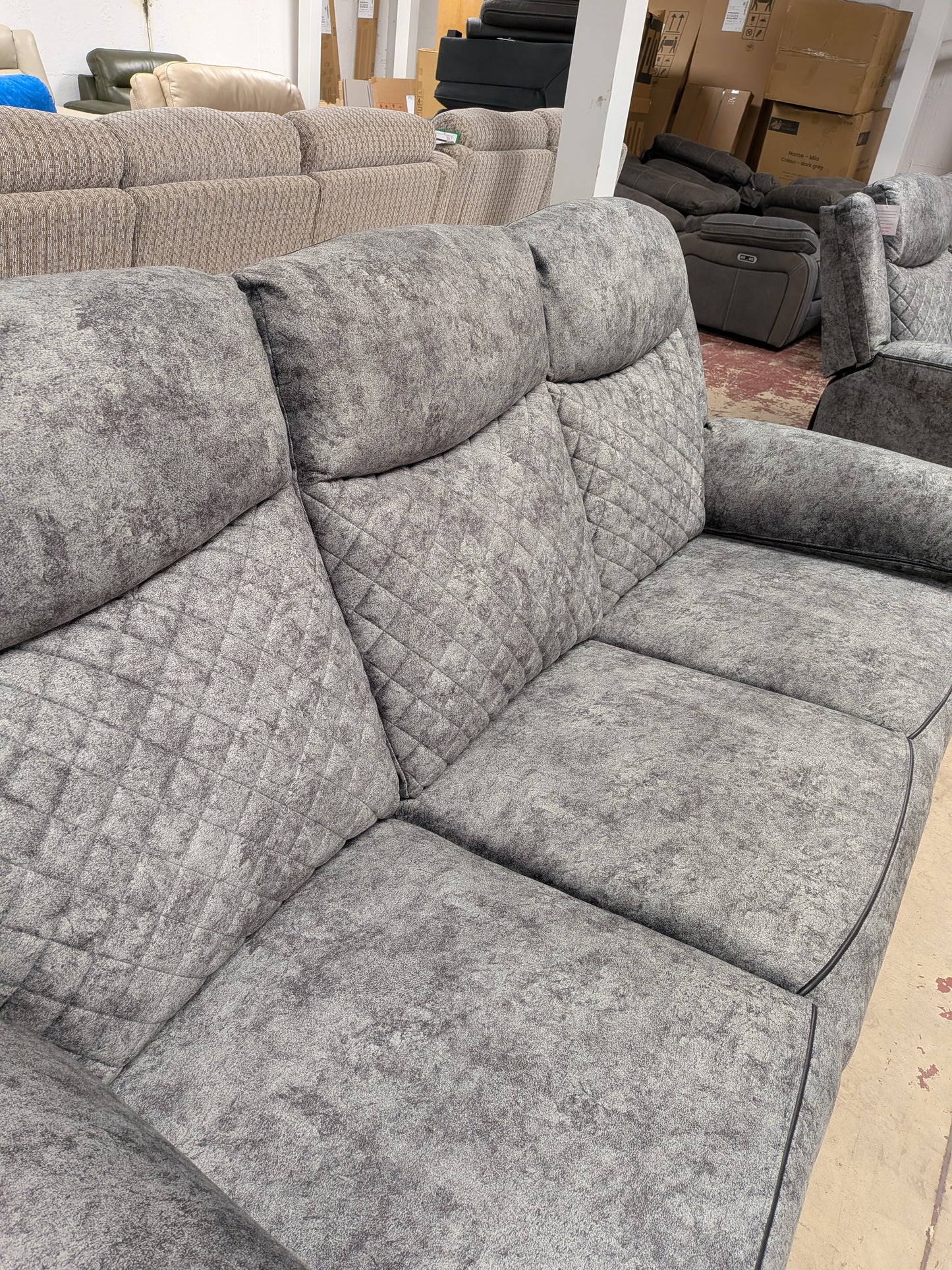 Normandy grey manual recliner sofa