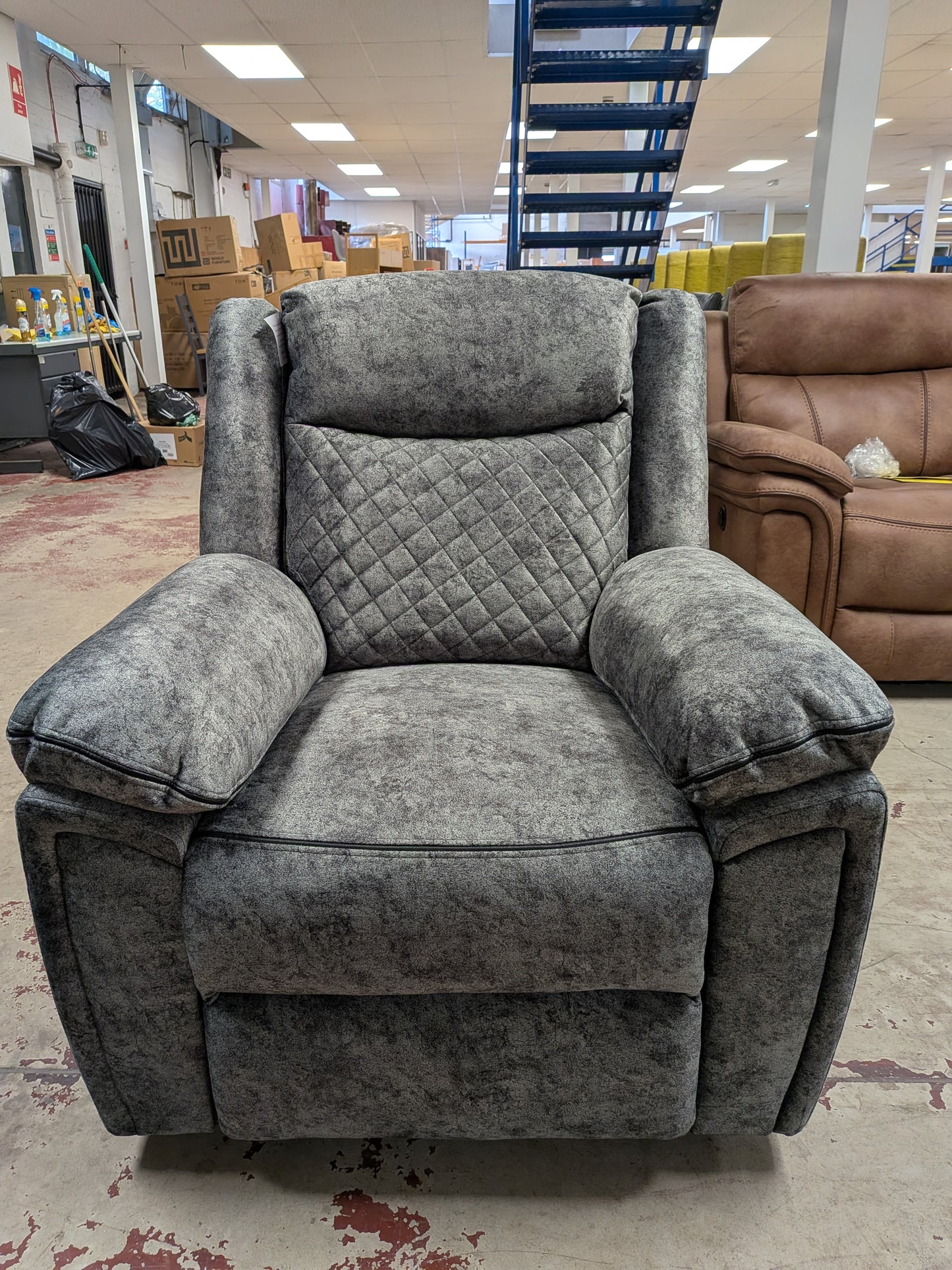 Normandy grey manual recliner sofa