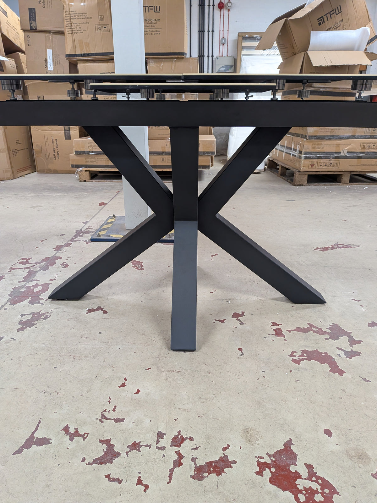 Ceramic wood-affect extending dining table