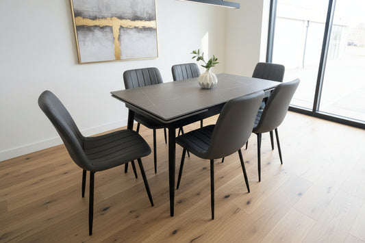 Mono extending dining table and X4 promo chairs Sheffield Discount Furniture
